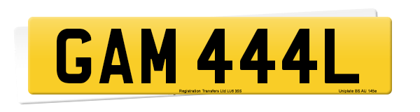 Registration number GAM 444L